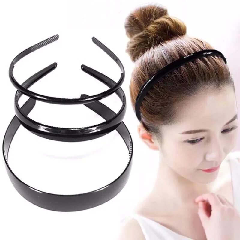 Fashion Mens Women Unisex Plastic Resin Hairband Black Smooth Hair Head Hoop Band Sport Headband Diy Hair Accessories Headdress