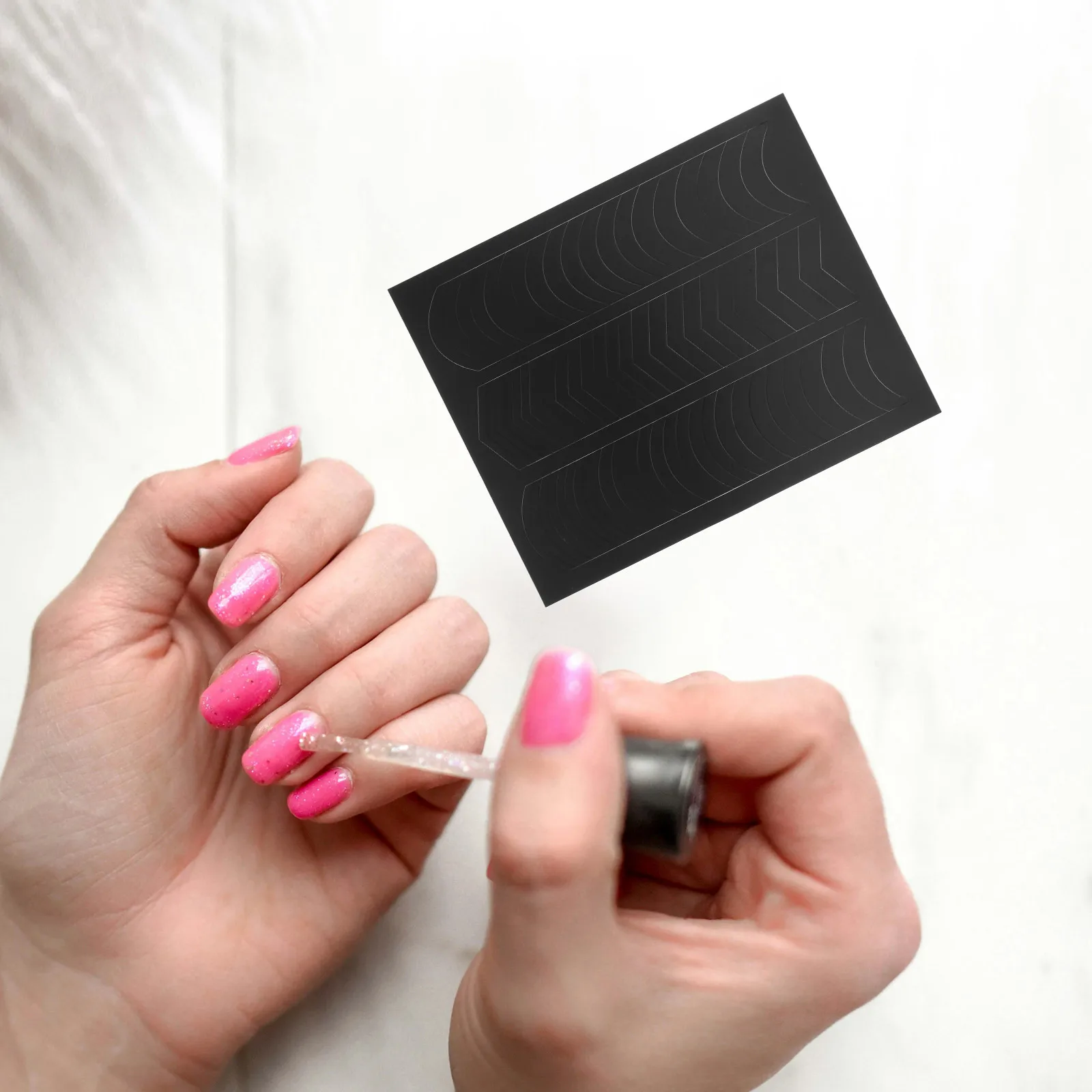 

6 Sheets French Tip Nail Stickers Self-Adhesive Elegant Simple Lines Design for DIY Manicure Nail Art Strip Decals