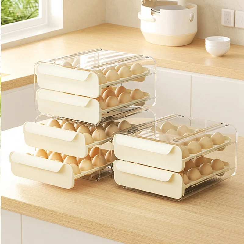 1Set Plastic Kitchen Refrigerator Container Organizer Egg Tray Tray Metal Detecting Tool