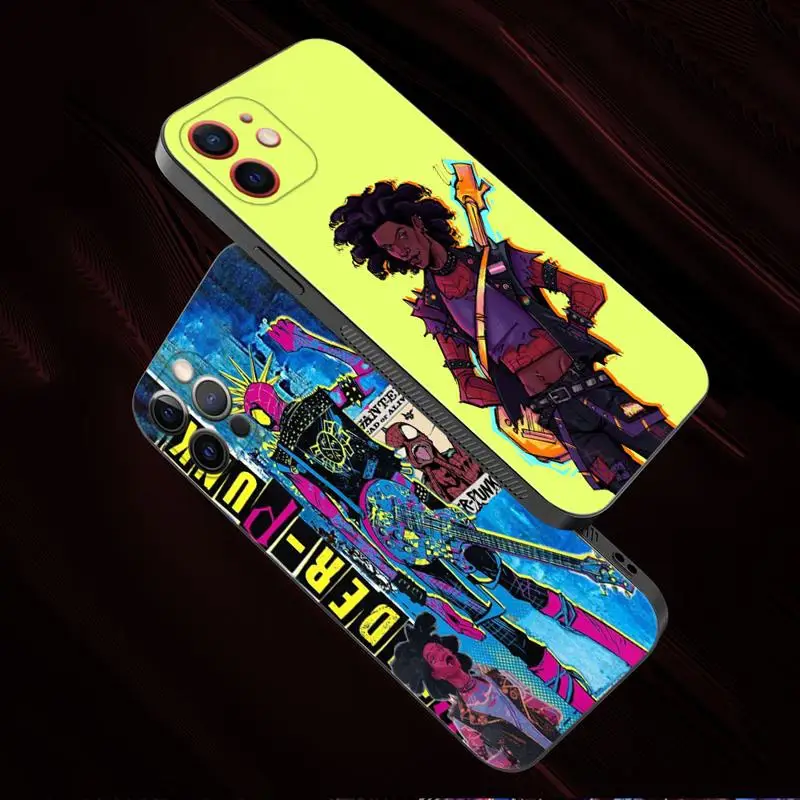 Marvel Spider Punk Hobie Brown Phone Case For Apple iPhone 15 11 14 13 12 Pro Max 13 12 Mini XS Max XR X 7 8 Plus Silicone Shell