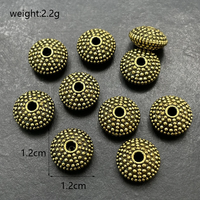 2-color Plating Tibetan Silver Gold Perforated UFO Series Gasket DIY Beaded Bracelet Necklace Jewelry Connector Accessories