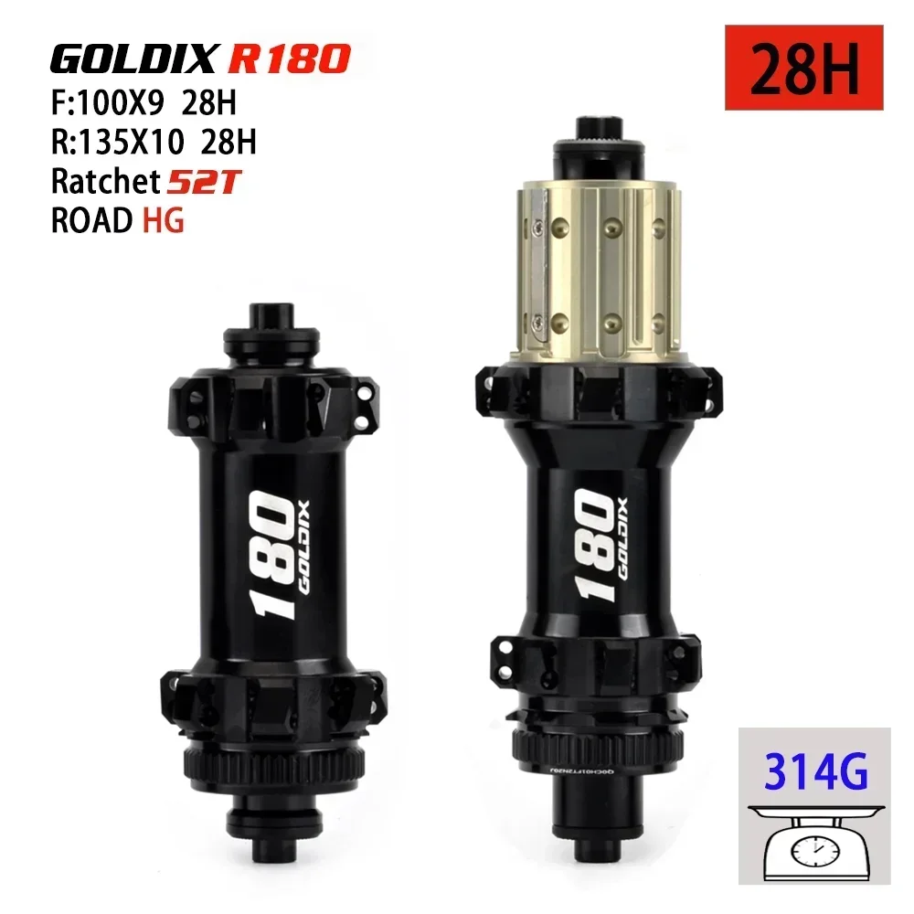 GOLDIX 180 24 حفرة 28 حفرة محور الطريق الخلفي الجبهة دراجة محور السقاطات 52T صاخبة K7 مكعب XDR الرعد Masses Pro7 12X142