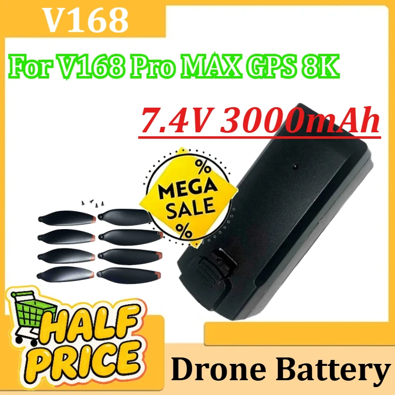 

For V168 Pro MAX GPS 8K Professional Drone Propeller V168 7.4V 3000mAh Drone Blades Maple Leaf Spare Propeller Accessories