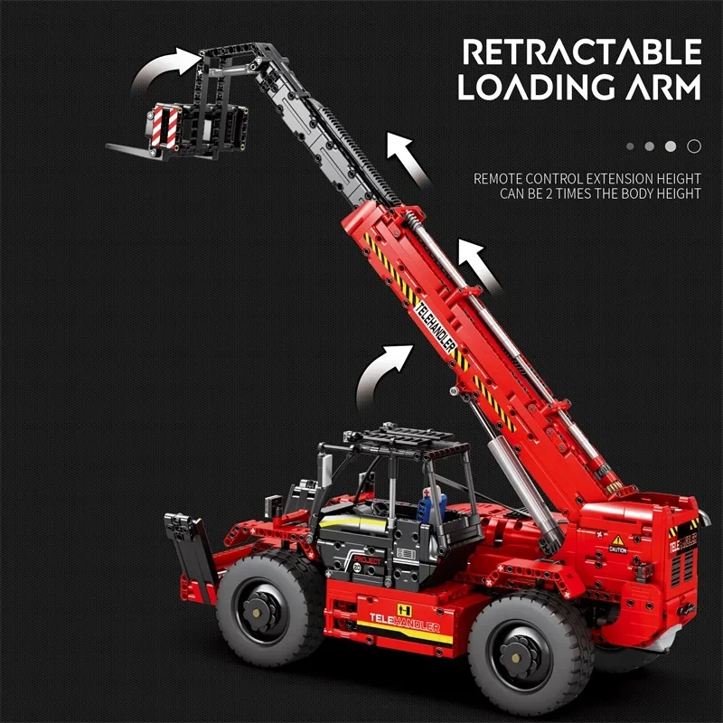 2096PCS Telescopic Forklift Building Blocks City Engineering Vehicle Remote Control Car Model Bricks Kids DIY Toy Holiday Gifts