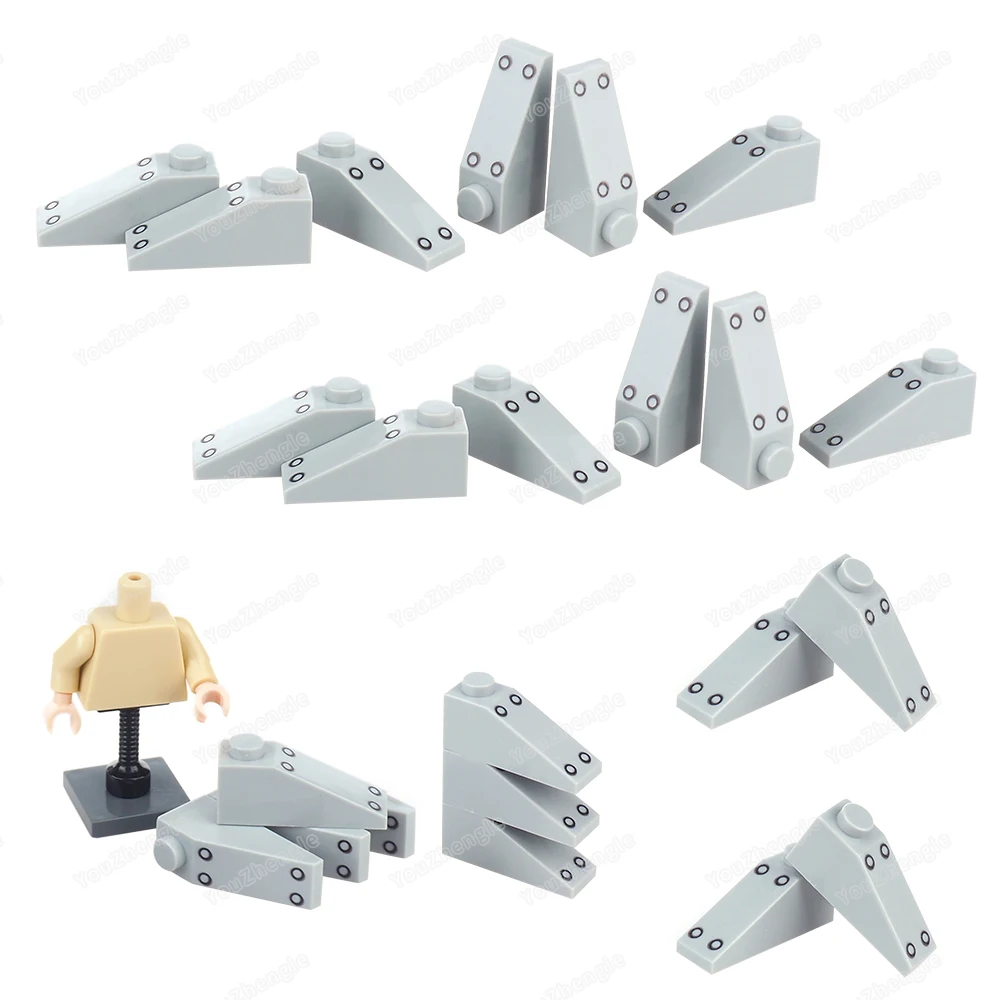4286 Printed Steel Plate Rivet Pattern Building Block Slope 1x3 Parts MOC Figures Tank Equipment Scene Model Boy Gifts DIY Toys