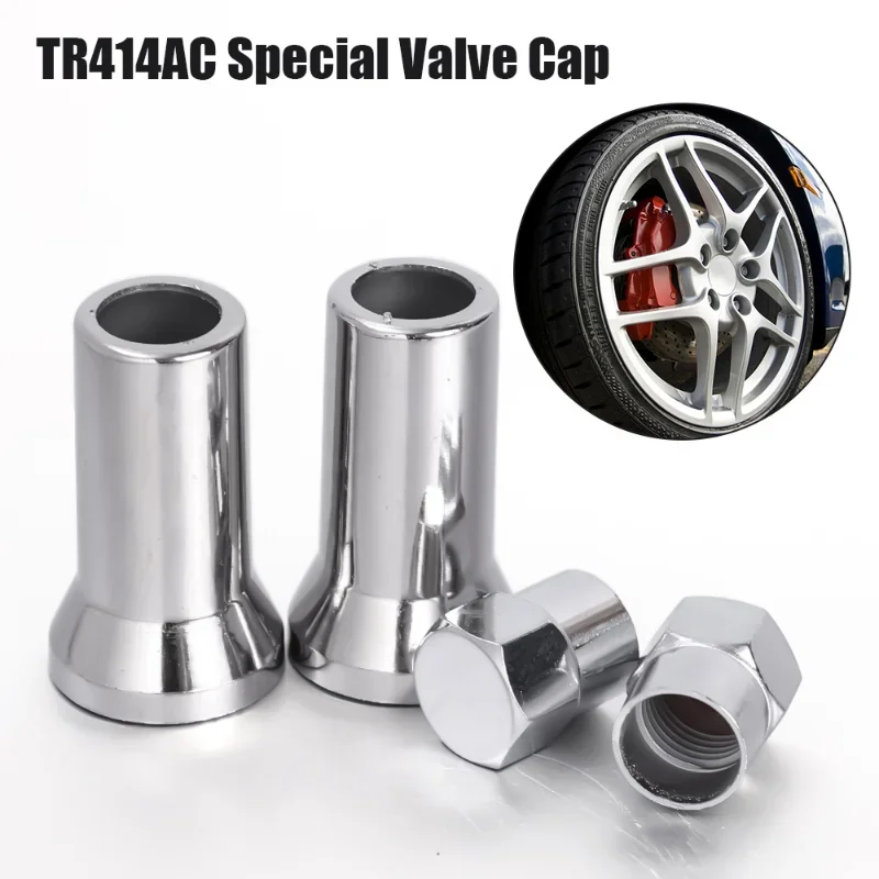 TR414AC Valve Cap Car Truck Wheel Tire Valve Stem Hex Cover Set with Sleeve Covers Valve Caps Auto Tire Accessories