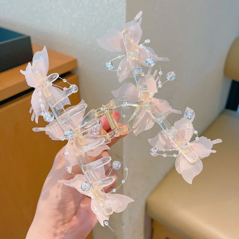 Large Butterfly Claw Clip  Female Sweet Hairpin  Hair Clip on The Back of The Head  Headgear Hair Accessories for Women 나비집게 - Image 6