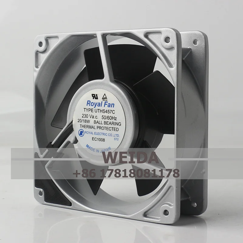 Royal Fan AC 230V 20/18W DC EC 12038 120X120X38MM 12CM All-metal Heat-resistant Dual Ball Bearings UTHS457C Cooling Fan