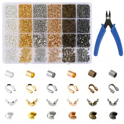 Crimp Beads Tips Knot Covers Kit with Bead Crimping Pliers Tool for Jewelry Making DIY Craft