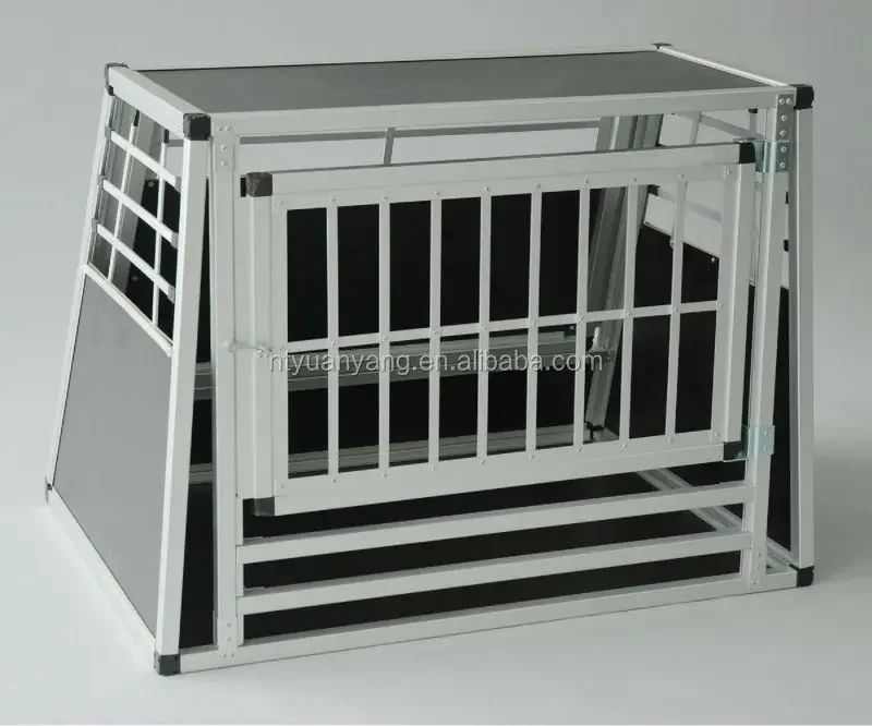 Aluminum Dog Cage Crate Pet Carrier Movable Pet House in Car