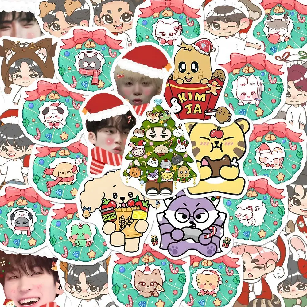 58pcs KPOP Miniteen Cartoon Stickers Cute Animals Creative Images Christmas Stickers S.COUPS JEONGHAN JOSHUA JUN HOSHI VERNON