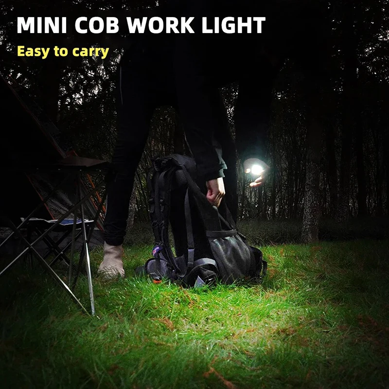 Super Bright MINI COB Keychain Flashlight Charging Lamp Camping Lights with Magnet 4 Lighting Modes for Camping Home Emergency