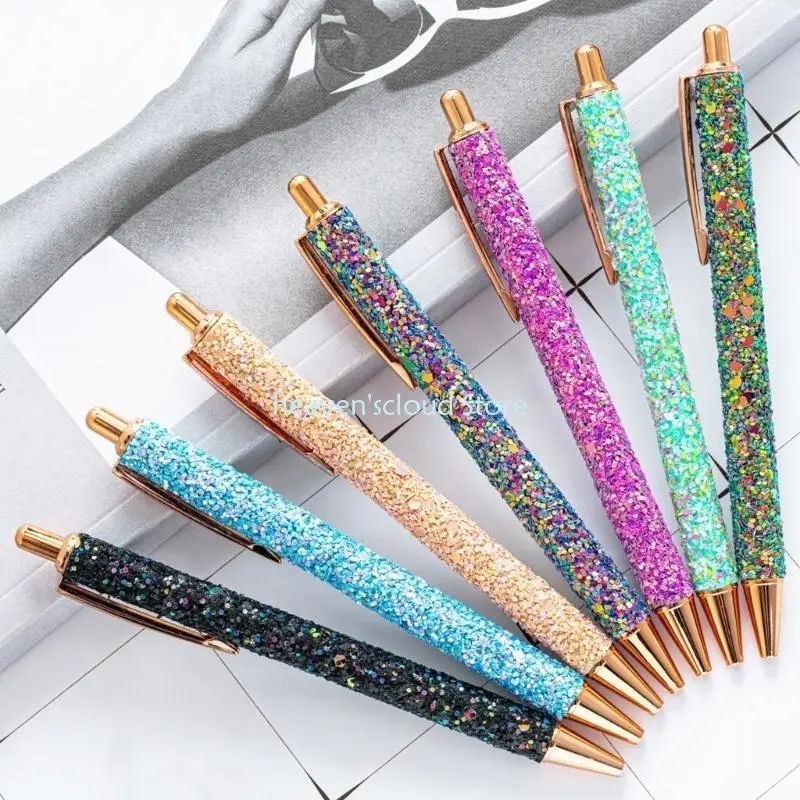 

Y88B Sparkly Sequins Pen for Women Sequins Journaling Pen Metal Retractable Pen