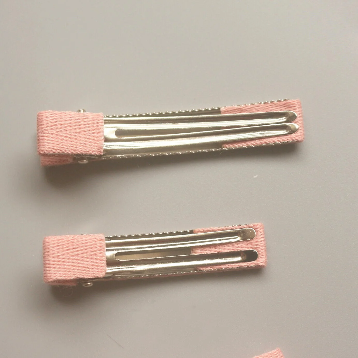 100 PCS/Lot, 35/50mm Pinch Hair Clip Partially Ribbon Lined Alligator Clips Double Prong Clips For DIY Hair Accessories