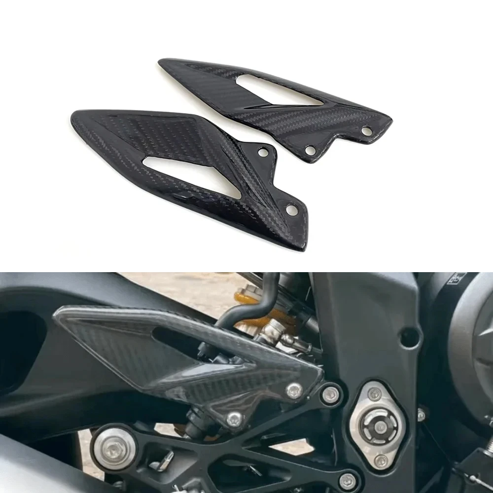 

For Triumph Street Triple 660 765 R RS 2016-2024 Motorcycle 100% Carbon Fiber Foot Guard Pedal Accessories
