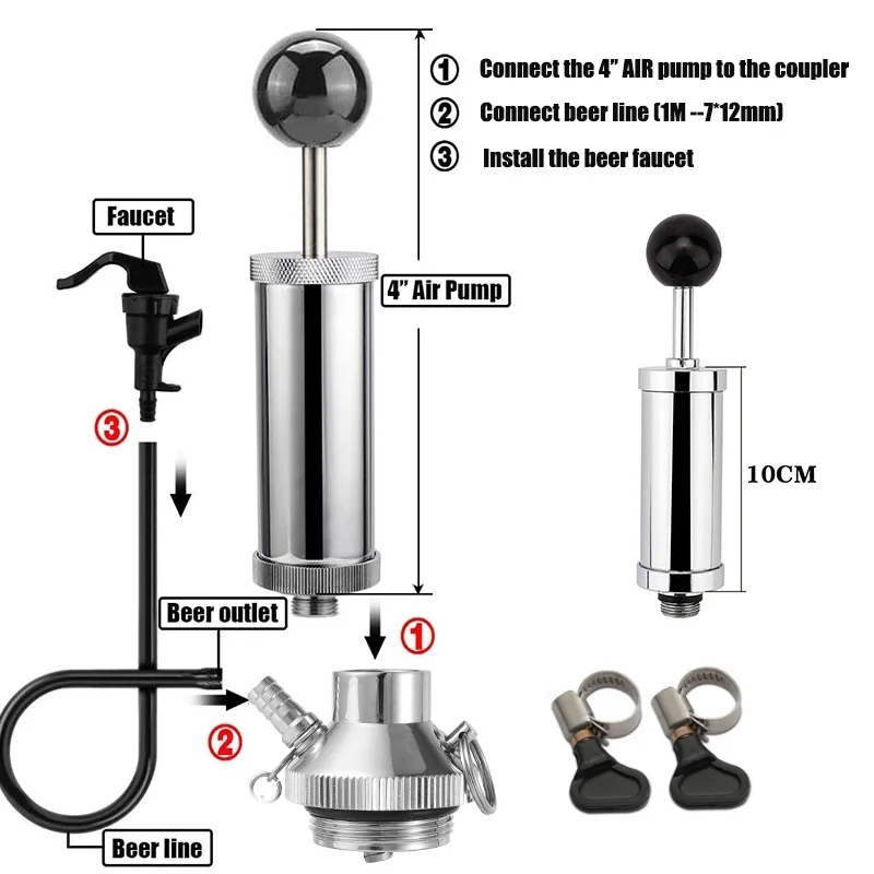 Mini Keg Party Pump Beer Keg Dispenser Kit 5L Beer Growler & Picnic Tap & Gas Pump For Beer Brewing Outdoor Activties