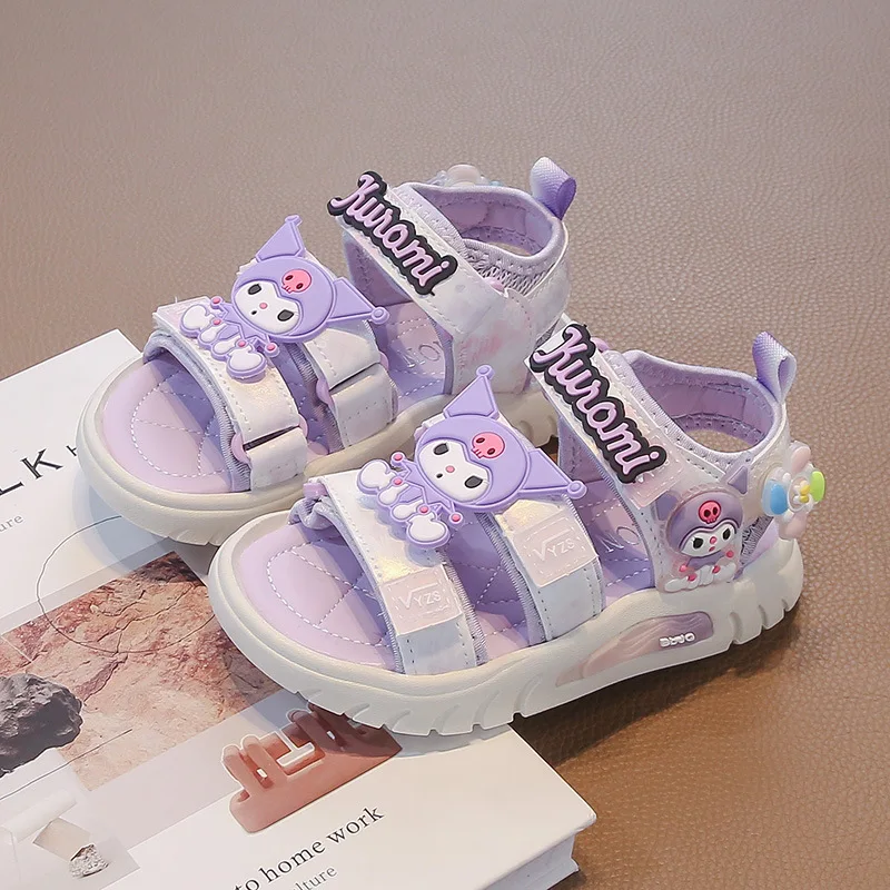 

Kids'Sandals Kuromi Windmill PU Leather Fashion Sunmmer Shoes For Children Anti-slip Breathable Comfort Purple Size 26-37