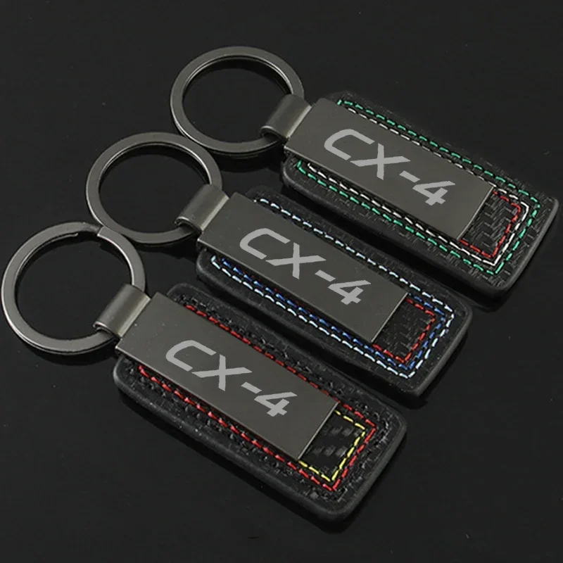 Leather Car Keychains Auto Key Chains Rings Pendant Accessories for CX4 CX-4 Axela 2 MX5 CX7 CX5 CX9 323 RX8 626 CX30 Bt50