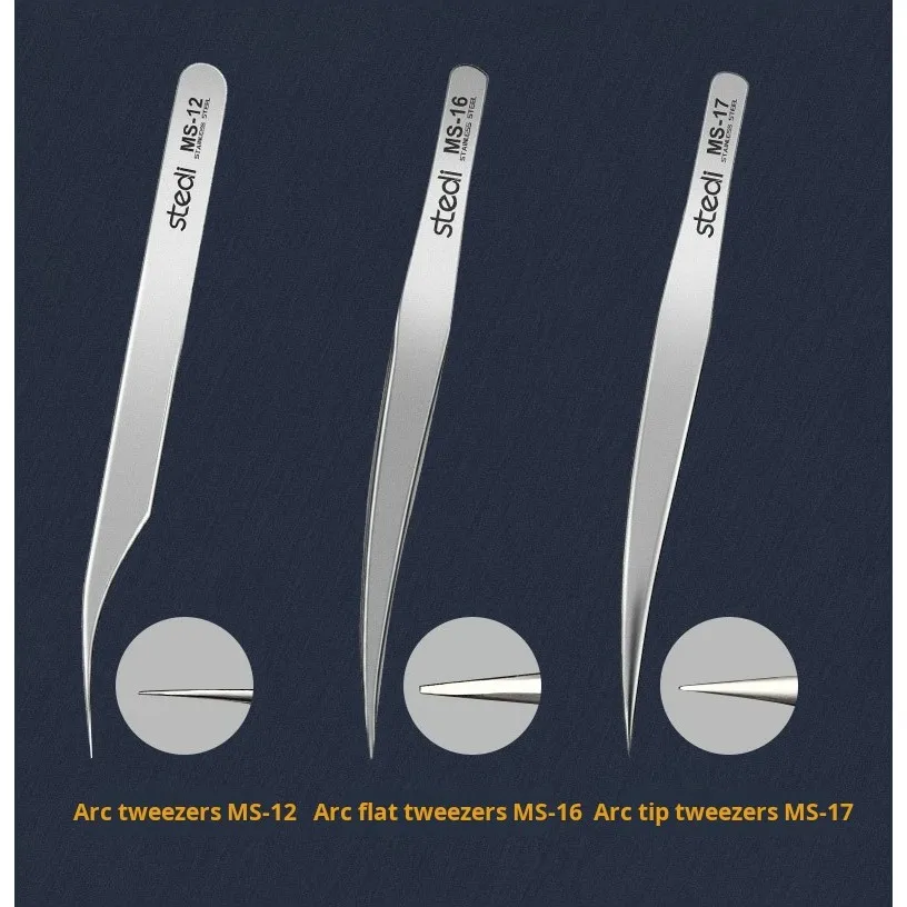 Stedi MS-11~15 High Precision Stainless Steel Tweezers for Gundam Scale Model Making Tools Model Hobby Decal Pick Tools DIY