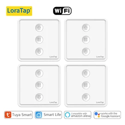 LoraTap Tuya Smart Life Roller Shutter Curtain Pushbutton Switch Remote Control via Google Assistant Alexa