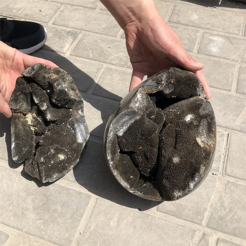 7.5kg Natural curvature of the furnishing articles Turtle grain stone egg Ball Septarian nodule Crystal Healing quartz