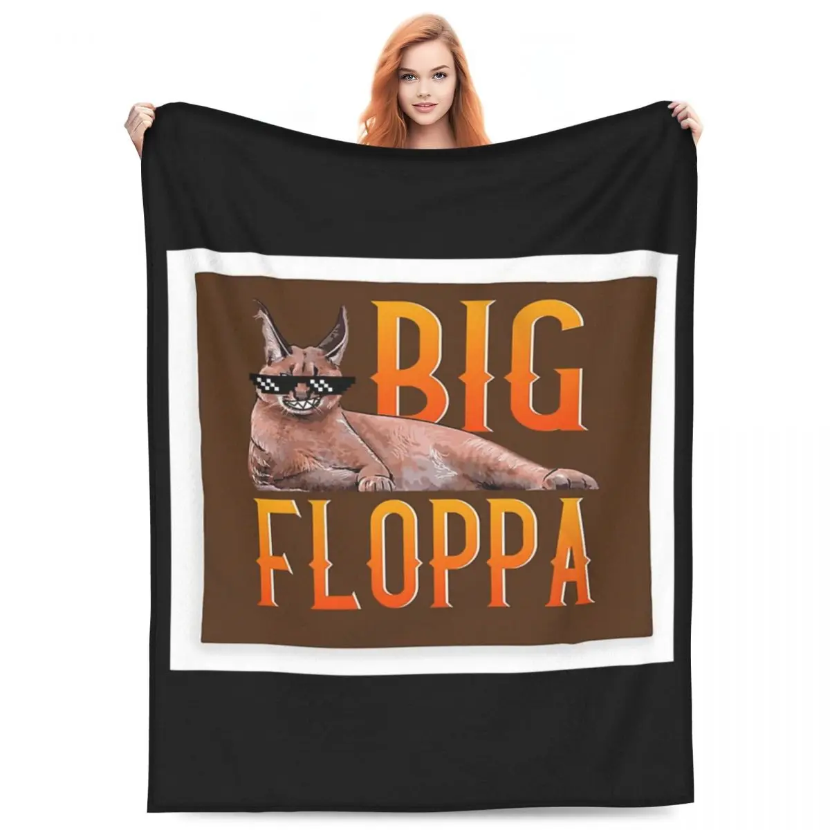 

Big Floppa Animal Cat Blanket Fleece Sofa Super Soft Throw Blankets for Couch Bedding Travel Throws Bedspread Quilt