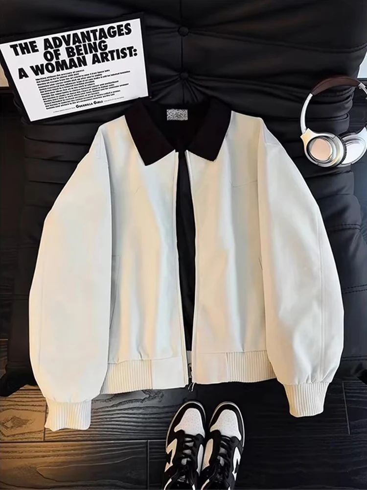 

Мужская кожаная куртка American Sle Harlandon, весенне-осенняя, модная, высококачественная рабочая одежда, новинка 2026 года, в стиле ретро-бейсбол.