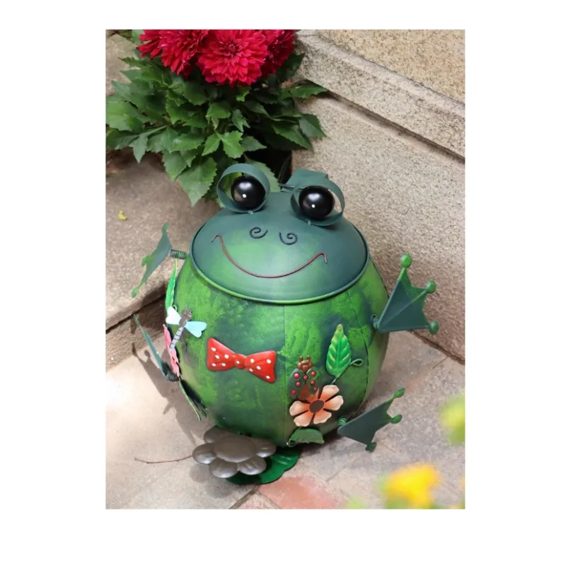 

Iron Trash Can Outdoor Garden Balcony Frog Cartoon Animal Decoration Decoration Living Room Children Bedroom Trash Can