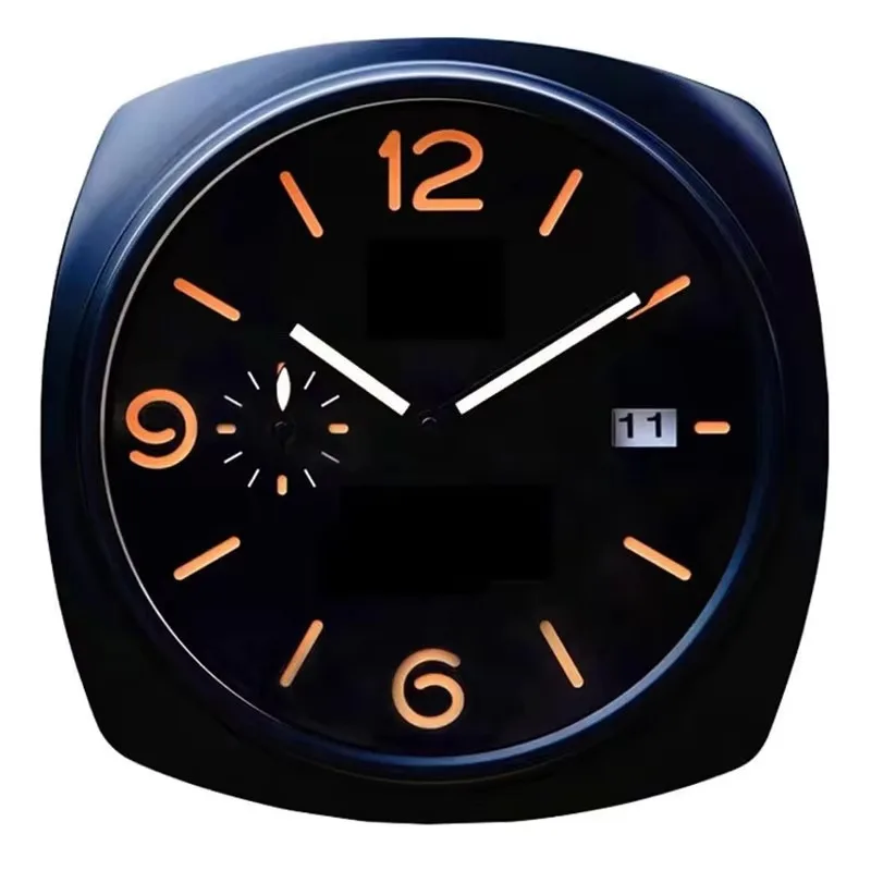 

Luxury single-sided needle quartz analog wall clock contemporary silent scanning movement metal watch living room shape