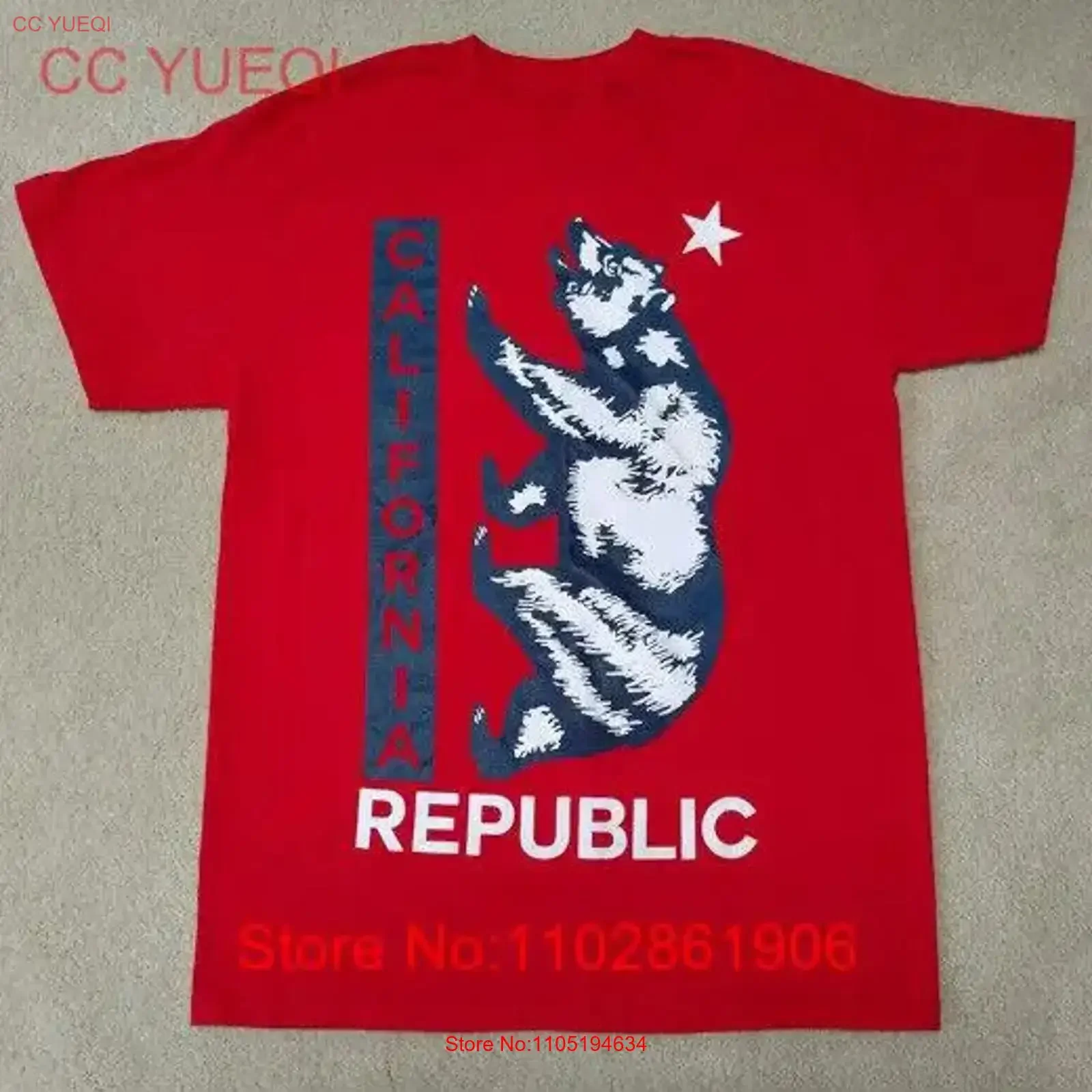 CALIFORNIA REPUBLIC Travel U S A VIBES МУЖСКАЯ ФУТБОЛКА MED RED винтажная стираная слегка унисекс повседневная универсальная удобная