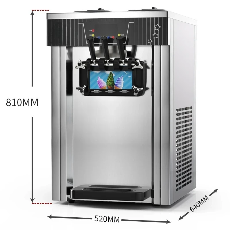 BQL168 Automatic Countertop  Ice Cream Machine Factory Stainless Steel 3 Flavors Ice Cream Maker New Condition Available