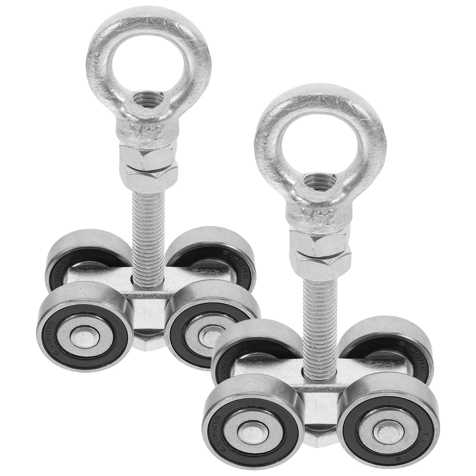 

2 Sets High -quality Plug Sliding Door Hanging Rail Slide Desktops Brackets Four-wheel Pulley Multifunctional