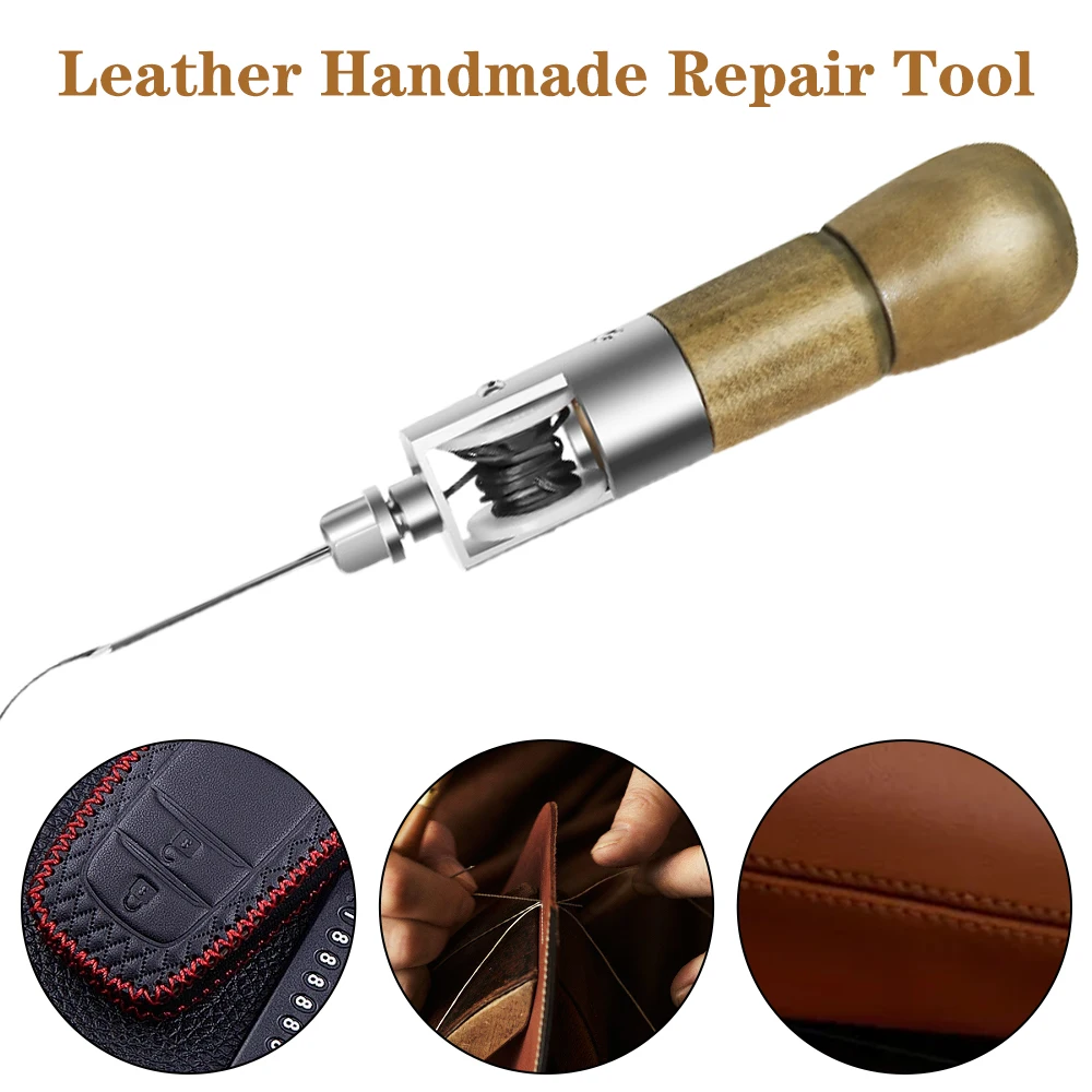 Shoemaker Canvas Repair Tools Stitching Belt Strips Leather Sewing Awl Kit Waxed Thread Hand Sewing Tools Leather Craft Edge DIY