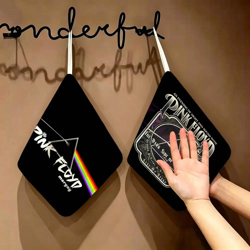 P-Pink-Floyd Psychedelic-Rock Hanging Kitchen Towel, Polyester Cotton Material, Wear Resistant Hand Wiping Towel for Home