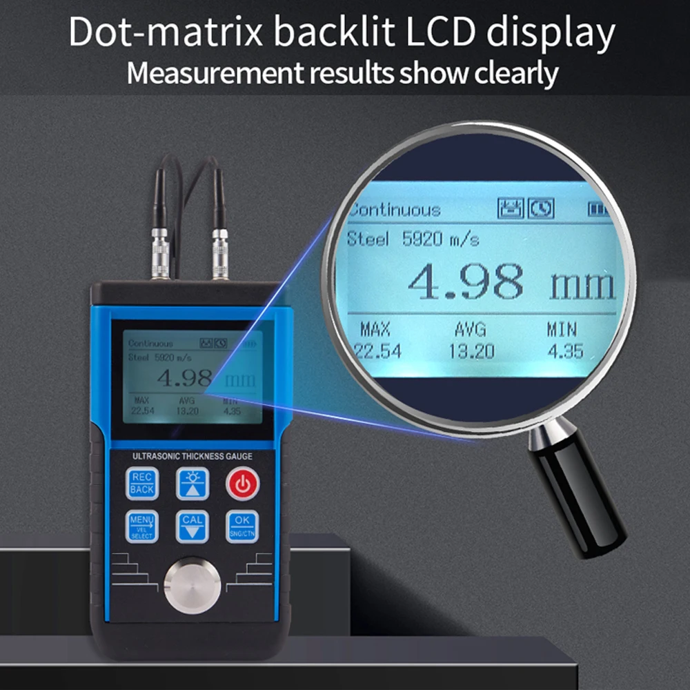 Fully intelligent high-tech Ultrasonic Thickness Gauge For Cars Metal Meters Paint Thickness Tester Measurement 1-350mm Suitable