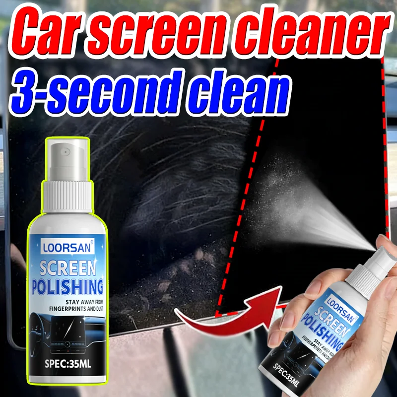LOORSAN Professional Car Screen Cleaner - One Spray Lights Up Screens, 3-Second Clean & No Water Marks for All Digital Displays