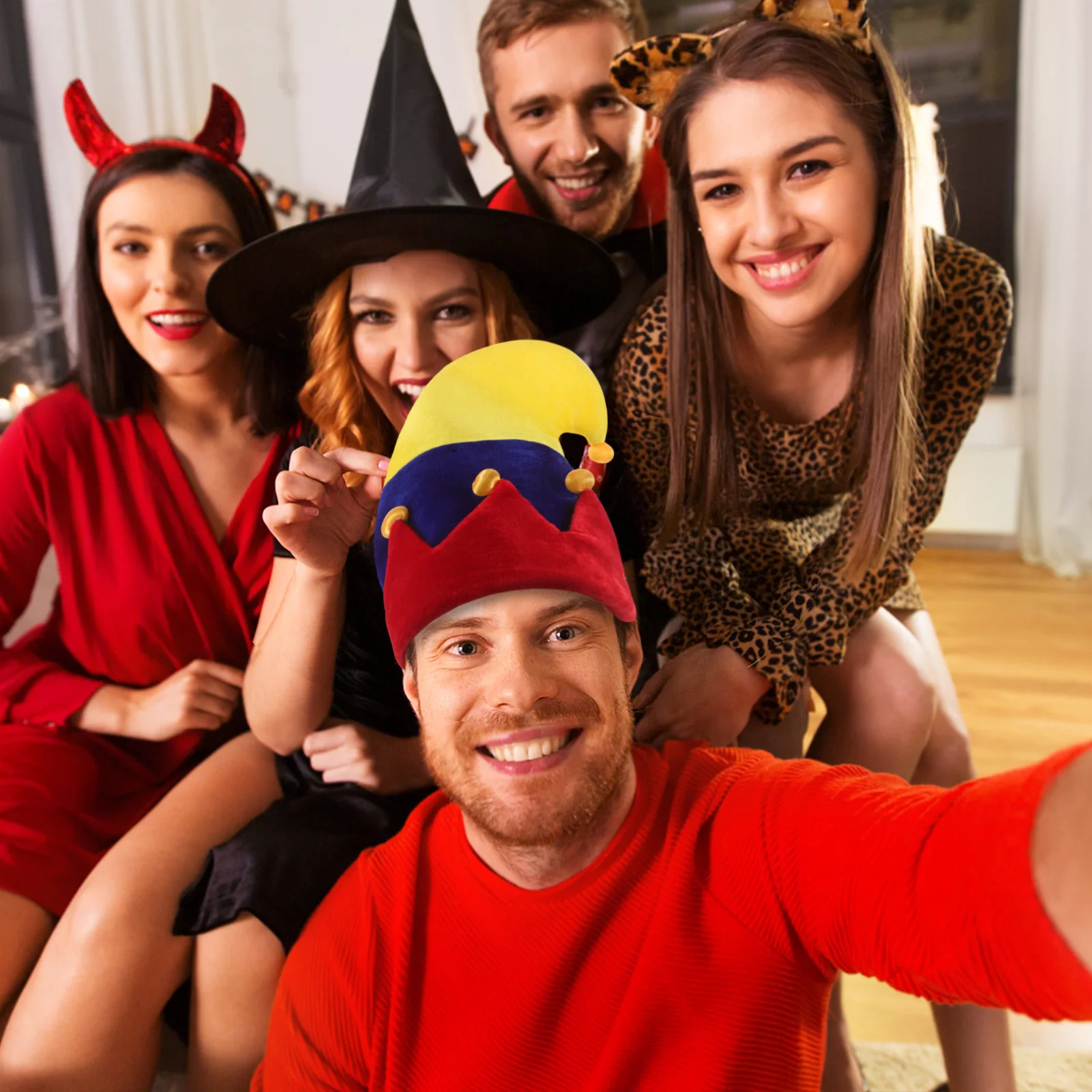 

Halloween Cosplay Clown Hat Adult Colorful Funny Decorative Performance Prop Carnival Headgear Party Clown Hat