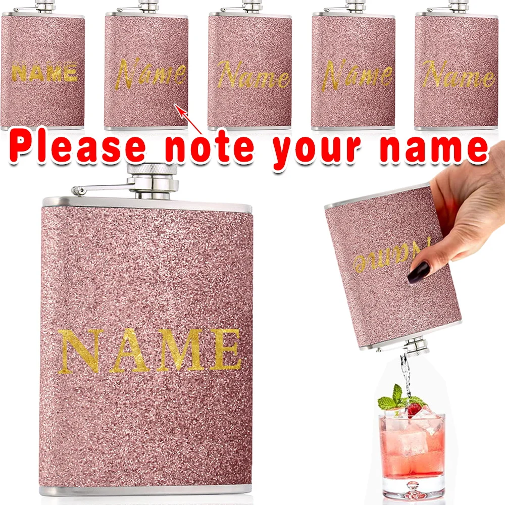 

Customized Name Wine Pot Stainless Steel Hip Flask Flagon Organizer Case Leakproof Drinkware Travel Accessories Alcohol Bottle