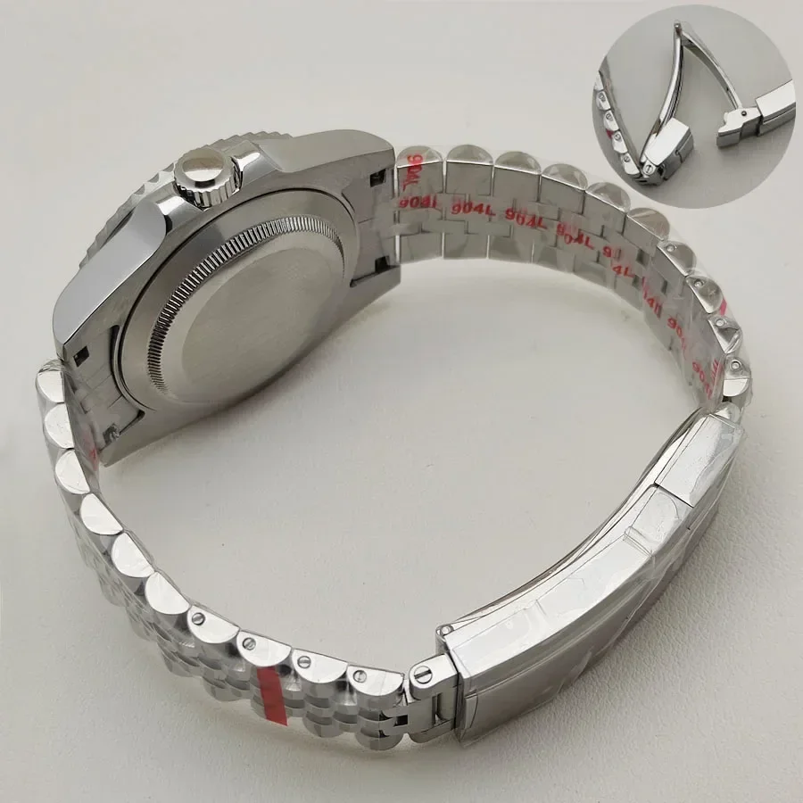 NH35 Case 40mm Watch Case Stainless Steel Sapphire Crystal Glass Waterproof Men's Watch Strap Band For SUB NH35 NH36 Movement