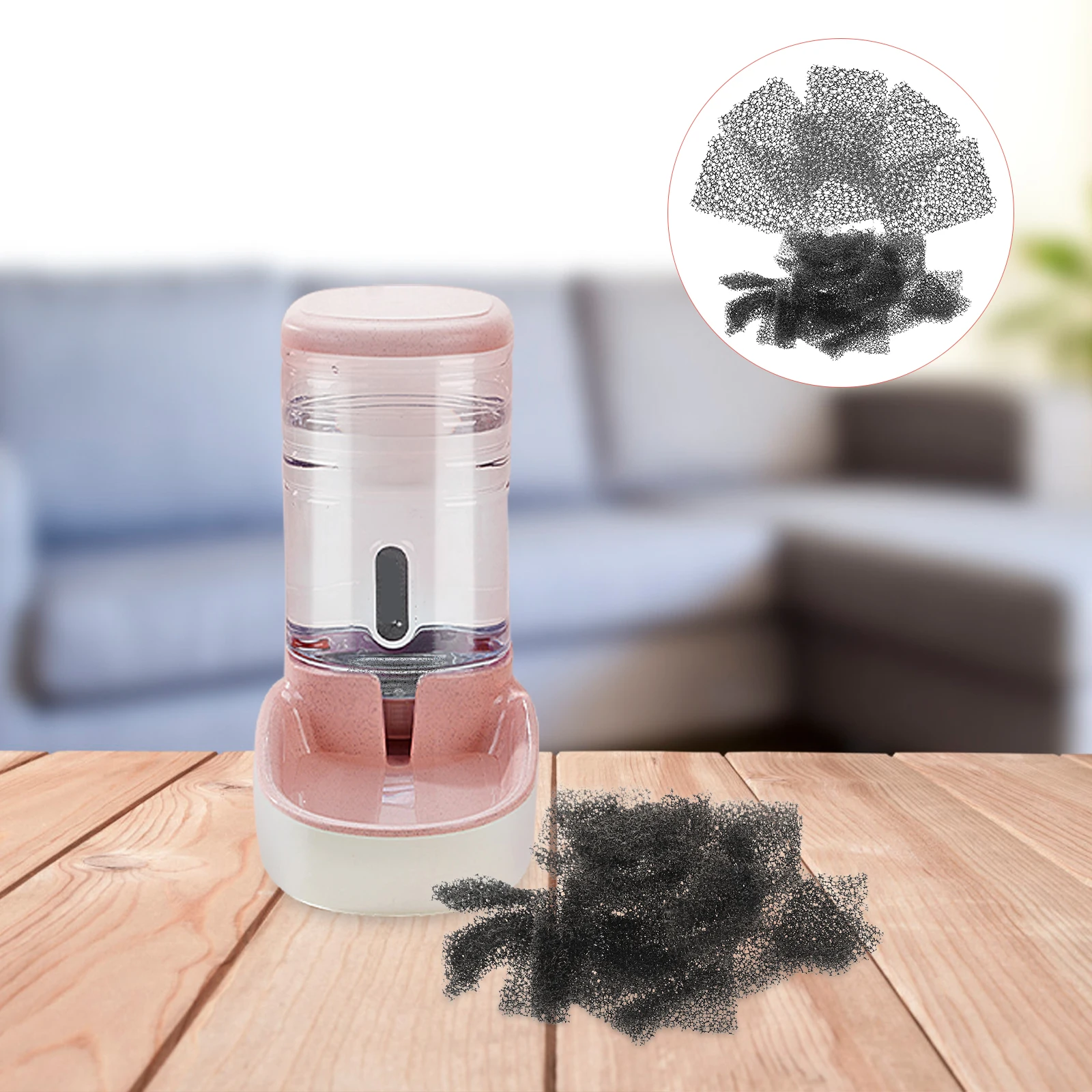 

60 Pcs Filter Sponge for Water Fountain Removes Impurities Odors High Grade Material Replacement Sponges Home Pet Store Use Long