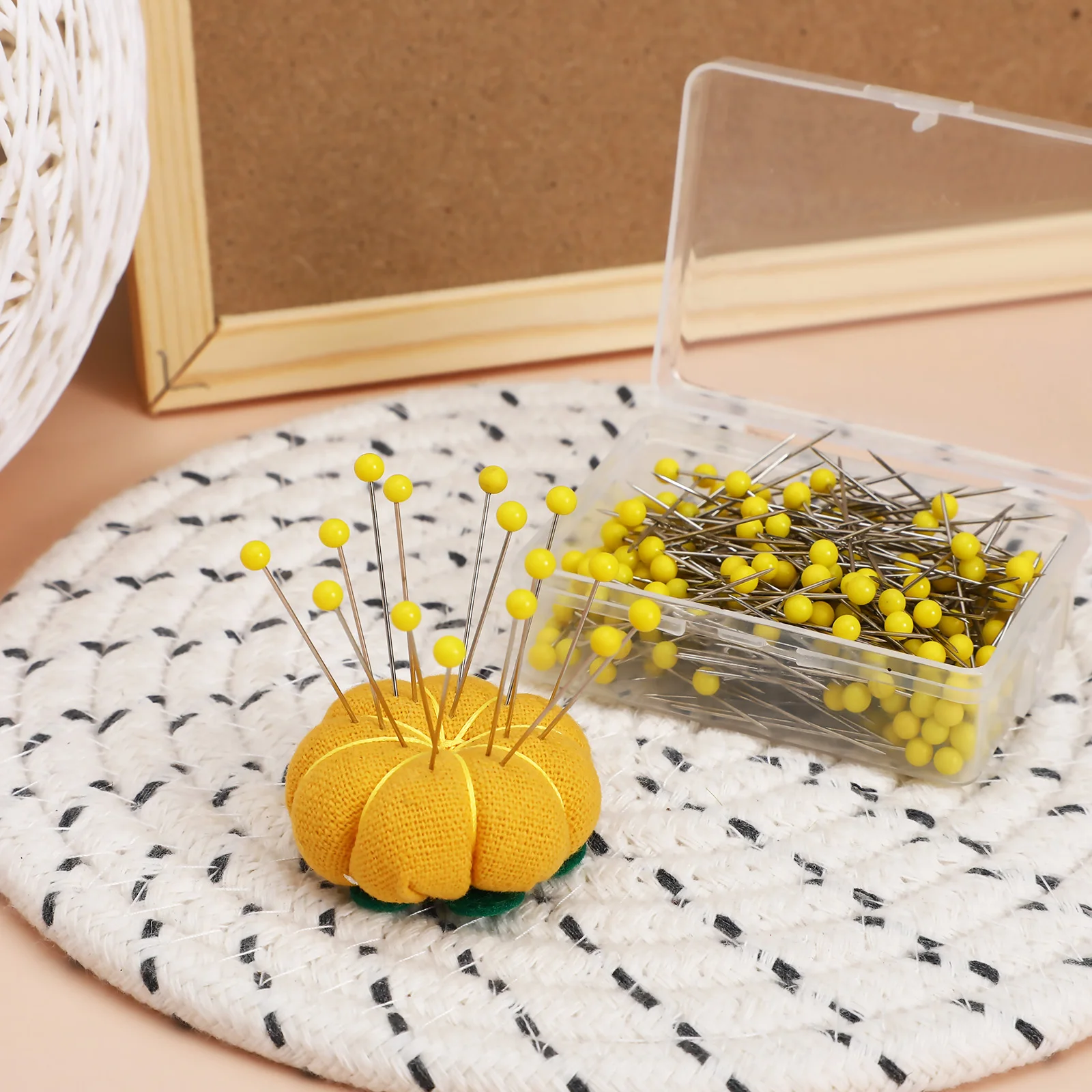 

500 Pcs Pins Straight Sewing Needles Yellow Long Quilt Quilt Accessory Long Jewelry Craft Making Fabric Marker