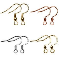 Crochets de boucles d'oreilles hypoallergéniques en acier inoxydable, sans Nickel, fil de fermoir Anti-allergie pour la fabrication de bijoux de bricolage, 30 pièces