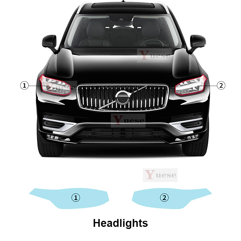 

Для Volvo XC90 INSCRIPTION T5/T6/B5/B6 2020-2023 Автомобильная защитная пленка для фар Зеркальная пленка ТПУ Прозрачная наклейка против царапин