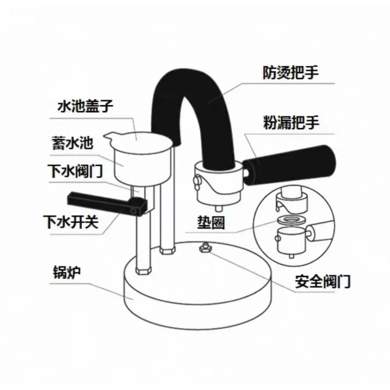 Coffee Machine Home Open-air Office Espresso Pot Stainless Steel Manual Coffee Maker