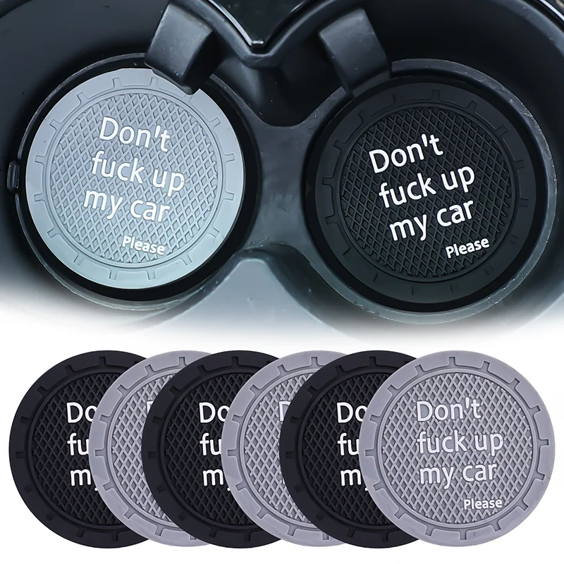Car Coaster Auto Water Cup Non-Slip Protective Pad Universal Cup Slot Embedded Decoration Accessories Silicone Anti Skid Pad