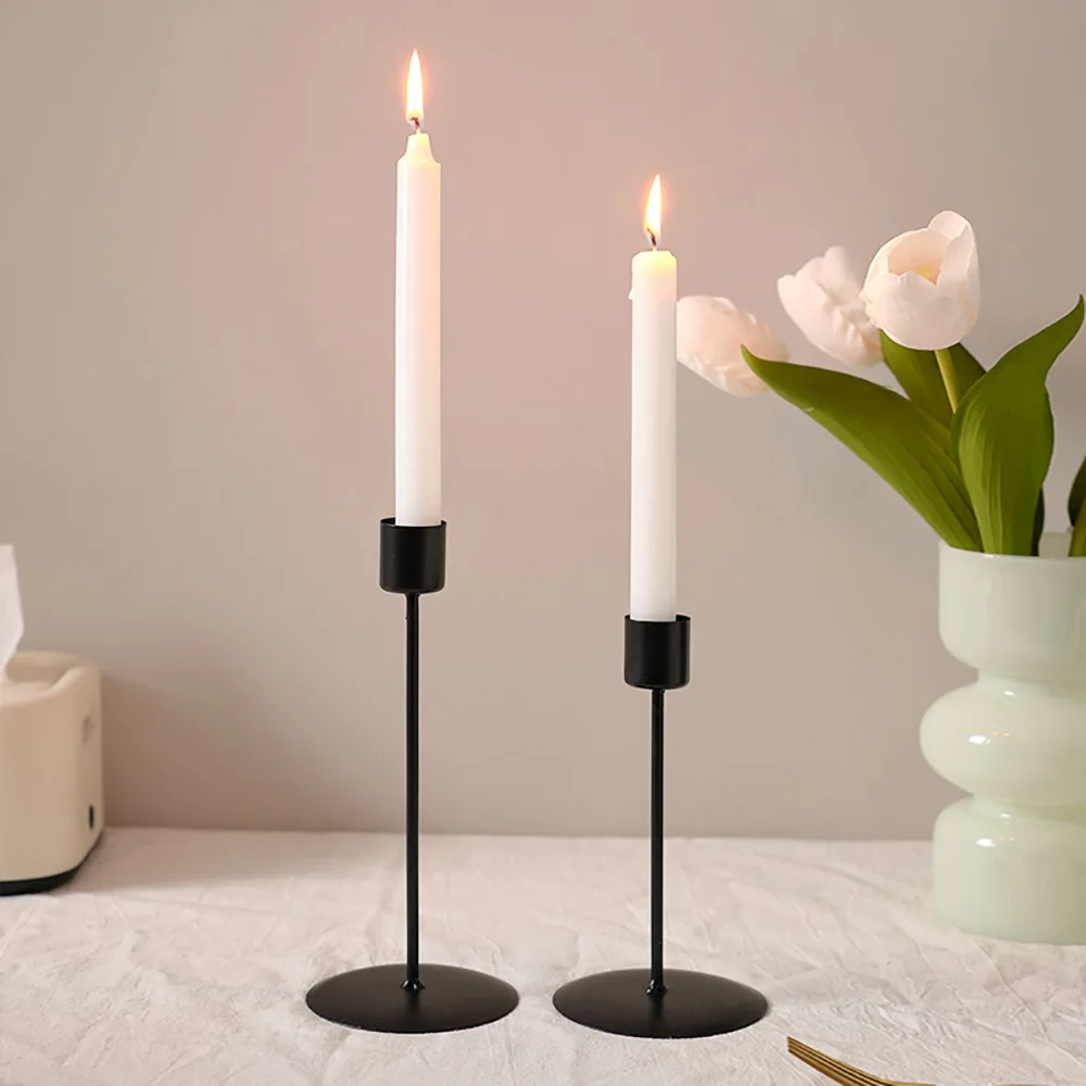 1pc Candlestick Crafts Simple Nordic Desk Candle Ornament Candle Holder for Dining Room Thanksgiving Wedding Festivals Gift