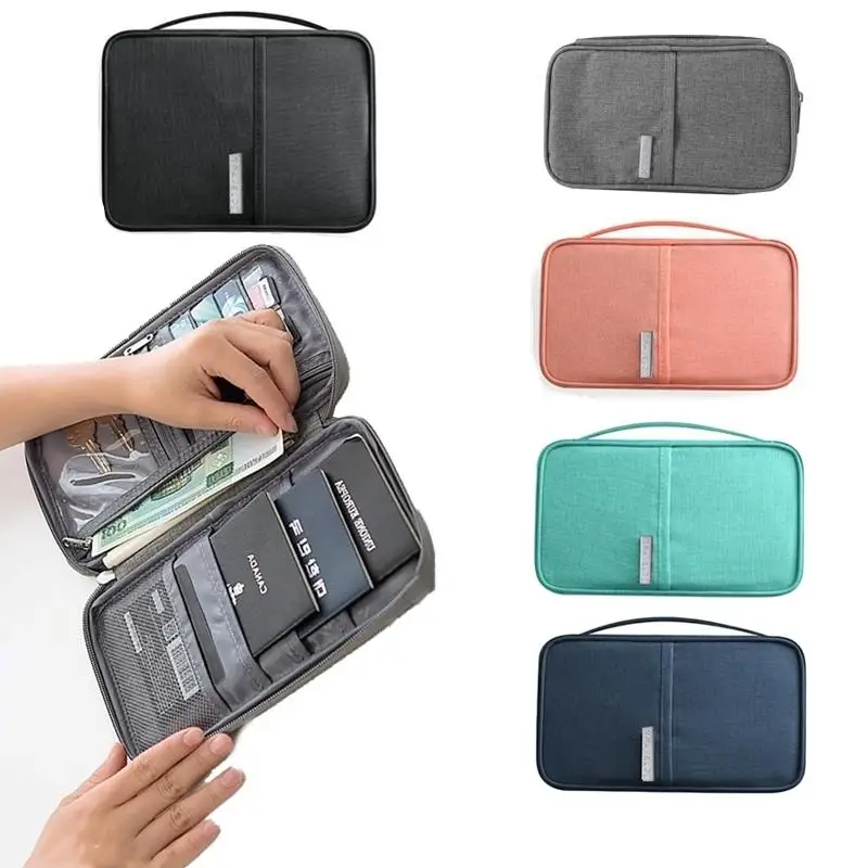 Family Passport Holder Portable Storage Bags Waterproof Nylon Case Organizer Travel Accessories Cover Document Bags