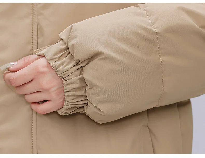 Winter Long Puffer Coat for Women Hooded Quilted Windproof Warm Zip Up Outerwear Russian Cold Weather Snow Jacket Over Knee Cozy