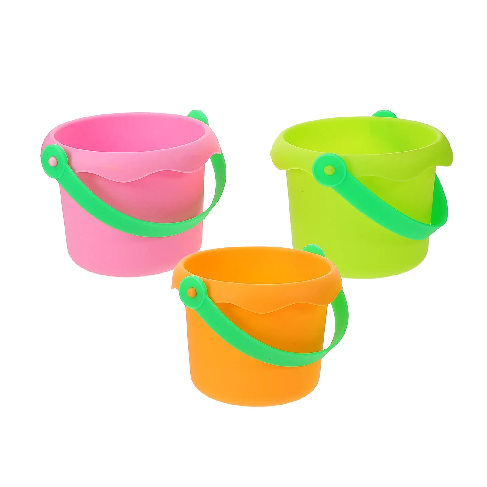 3 Pcs Toy Buckets Beach Lightweight Multi-use Portable Sand Outdoor Playing Child