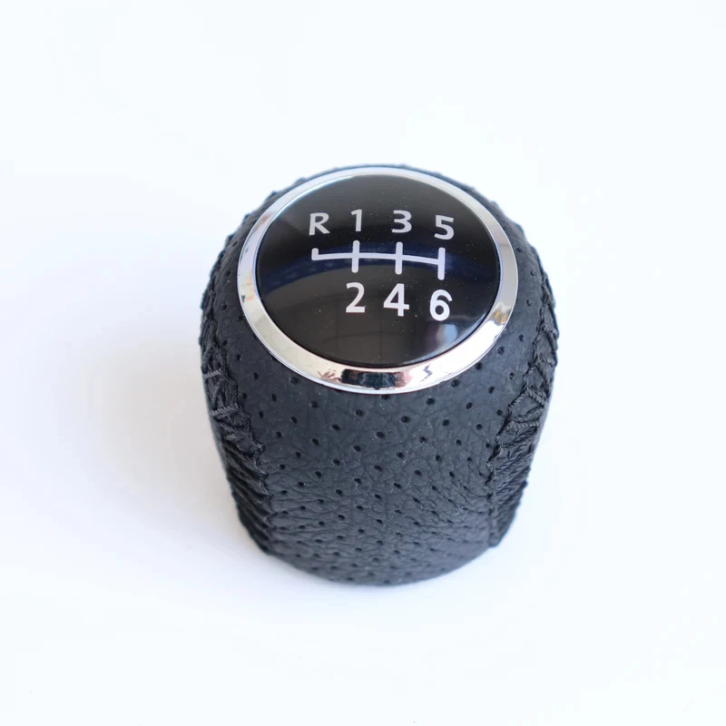 forLeather-Wrapped Perforated Gear Head Shift Knob for Fiat Grande Punto 2006-2012 And LINEA 2007-2015Suitable for Gear Lever Up